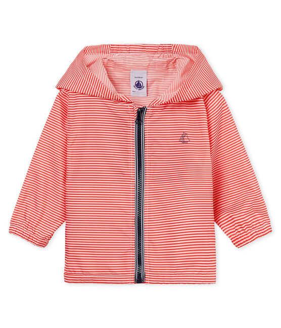 Cortavientos a rayas para bebé unisex rosa GROSEILLER/blanco MARSHMALLOW