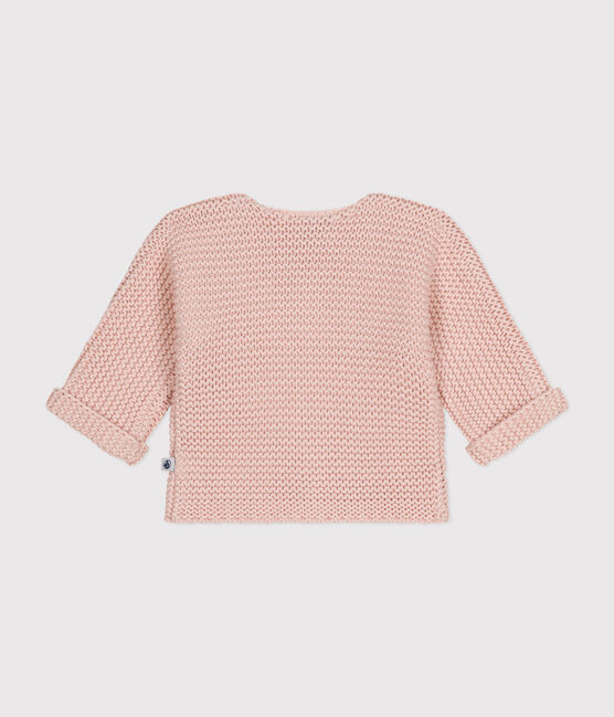 Cárdigan de punto bobo para bebé rosa SALINE
