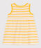 Vestido sin mangas de punto de canalé a rayas para bebé amarillo AVALANCHE/blanco DAISY