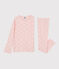 Pijama con estampado de estrellas de niña de algodón rosa MINOIS/blanco MARSHMALLOW