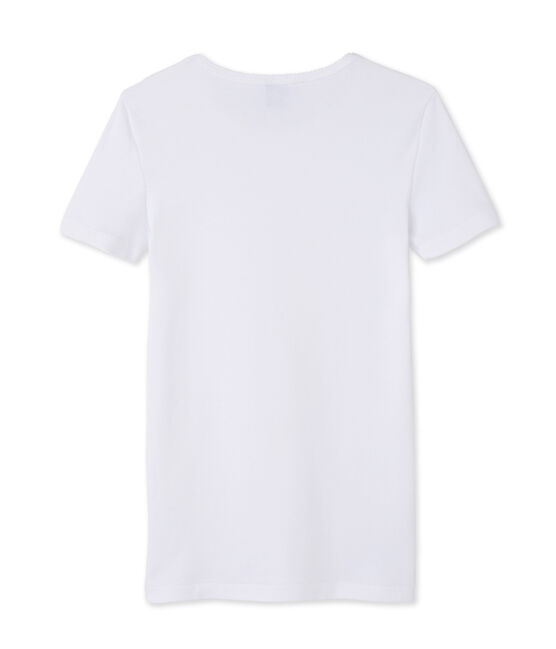 Camiseta manga corta lisa para mujer blanco ECUME