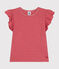 Camiseta de manga corta de punto para niña rosa ROSEWOOD/ AURORA