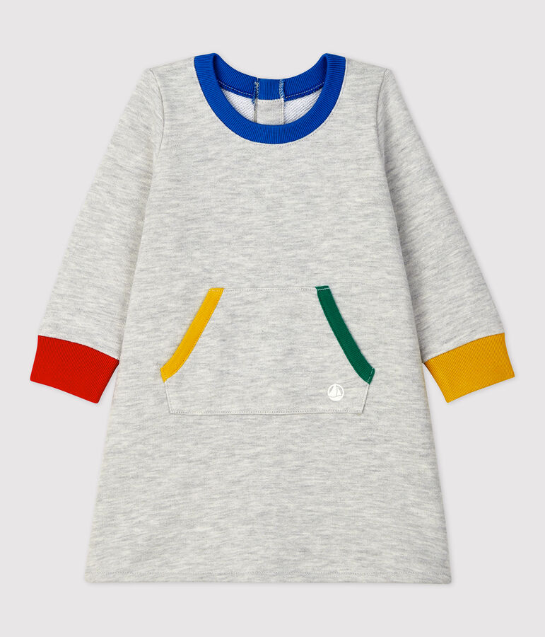 Vestido de mulet&oacute;n de beb&eacute;. gris