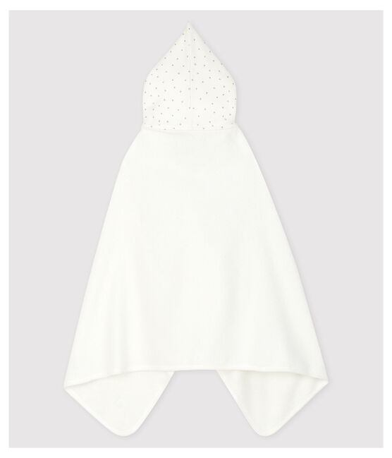 Capa de baño de bebé de rizo de algodón orgánico blanco MARSHMALLOW/gris GRIS