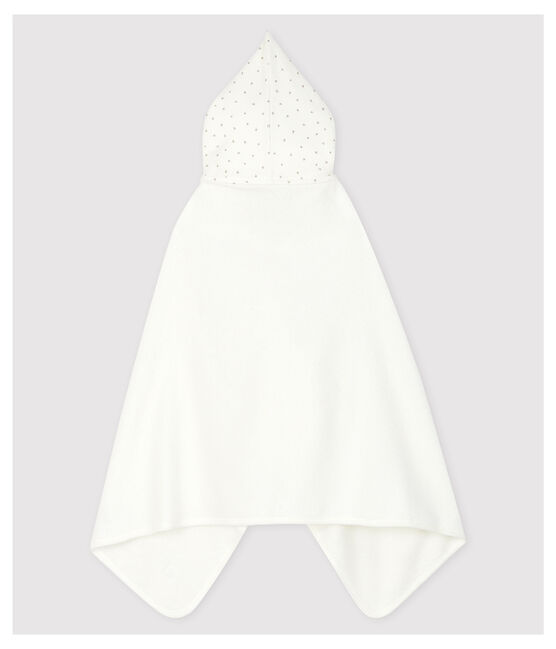 Capa de baño blanca con estrellas de bebé de esponja de algodón ecológico blanco MARSHMALLOW/gris GRIS