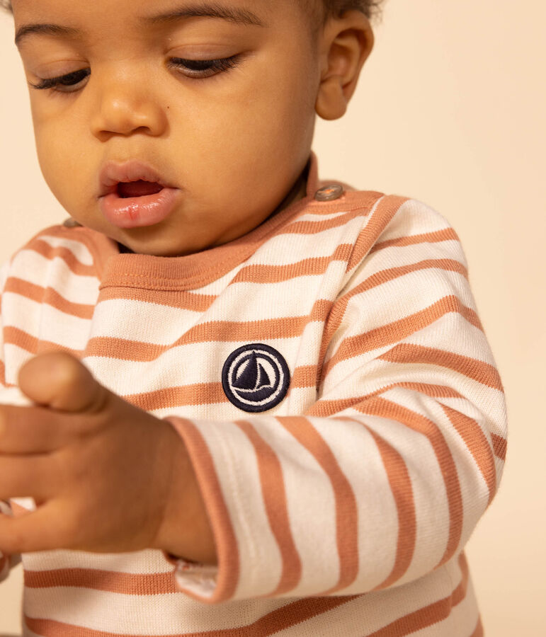 Marinera de punto grueso para beb&eacute; crudo/rosa