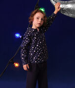 Camisa de franela para niño azul MEDIEVAL/blanco MARSHMALLOW