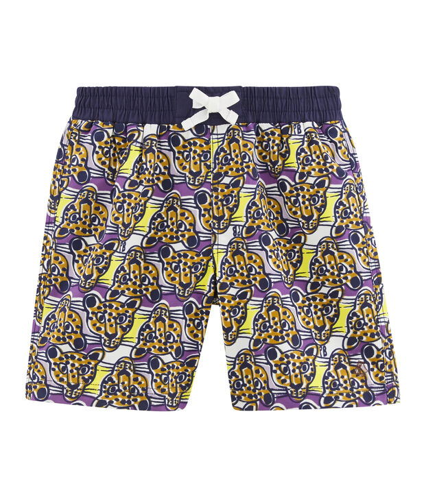 Shorts de playa infantiles para ni&ntilde;o blanco/multicolor