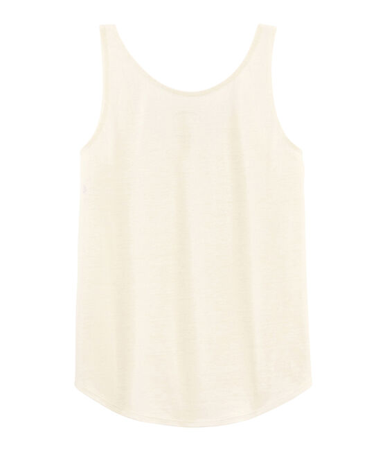Camiseta de tirantes de lino para mujer blanco MARSHMALLOW