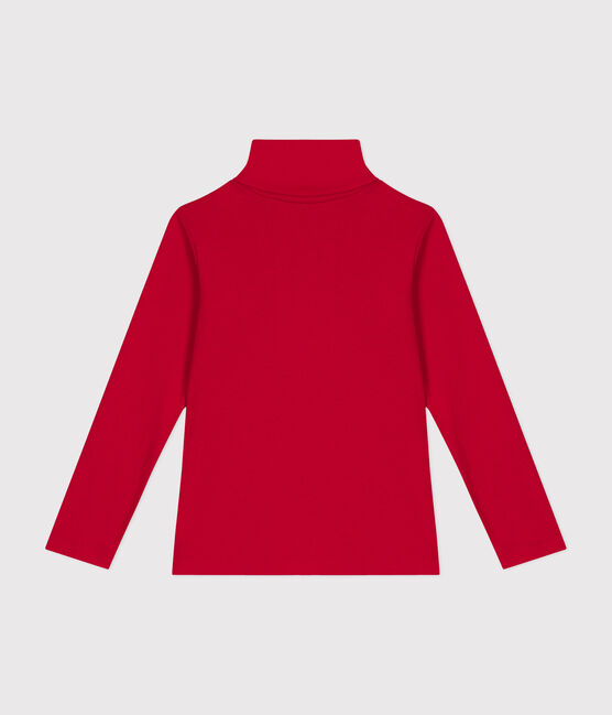 Camiseta de cuello alto de algodón para niño/a rojo CORRIDA