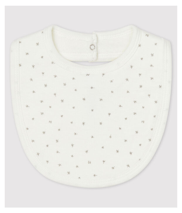 Babero de nacimiento de beb&eacute; con estrellas blanco/gris