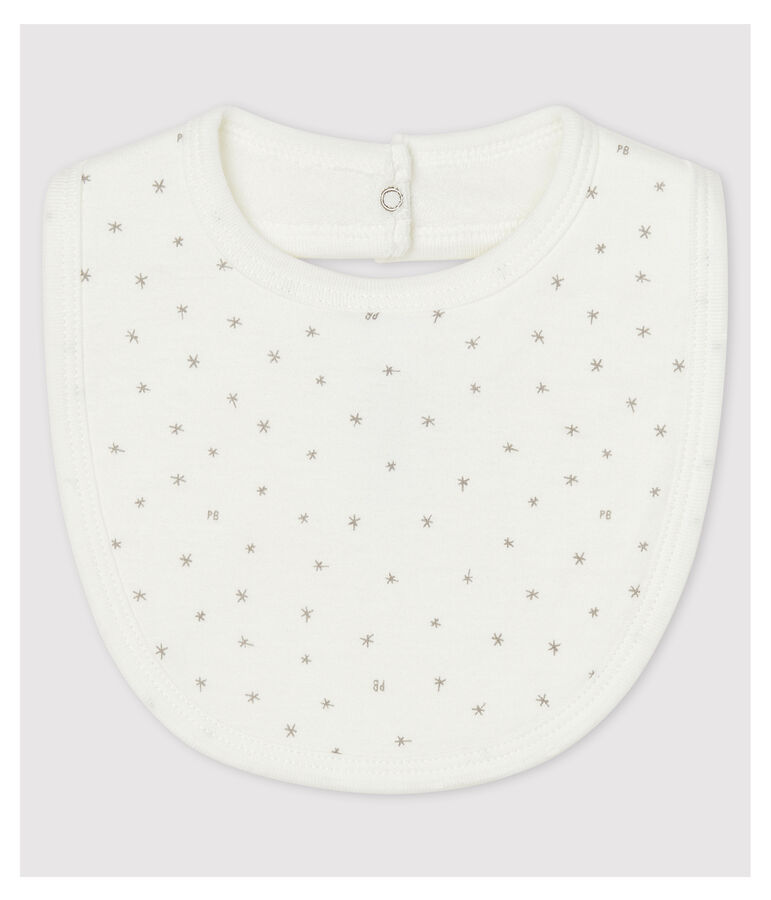 Babero de nacimiento de beb&eacute; con estrellas blanco/gris