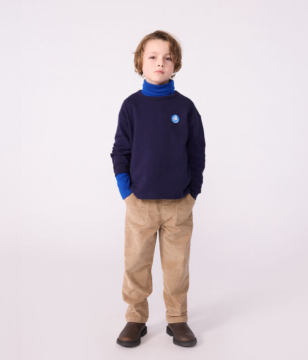 Pantal&oacute;n infantil recto y liso de pana beige