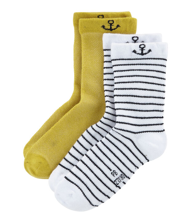 Juego de 2 pares de calcetines infantiles para ni&ntilde;o multicolor