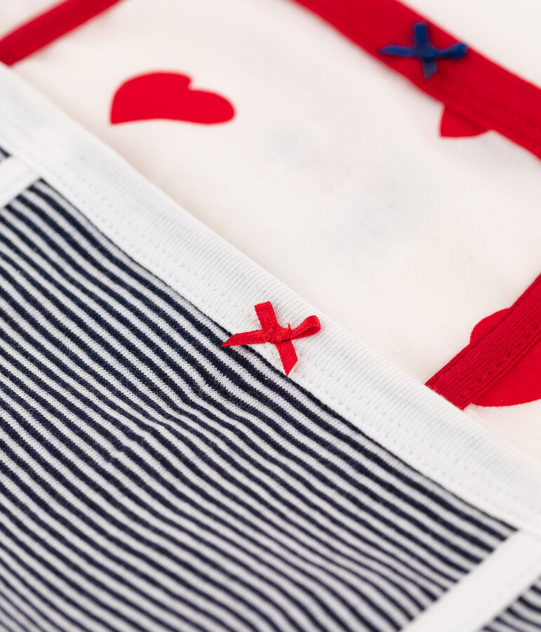 Juego de 2 braguitas de talle alto de algod&oacute;n de mujer multicolor