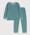 Pijama de terciopelo estrella para niño/niña azul BRUT/blanco MARSHMALLOW