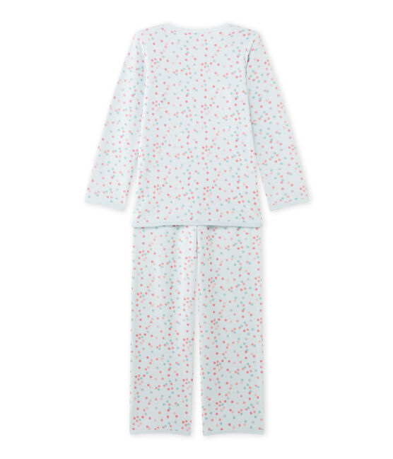 Pijama de terciopelo para niña azul BOCAL/blanco MULTICO