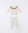 Conjunto de 2 piezas de punto tricotado para bebé rojo MARSHMALLOW/blanco CORRIDA