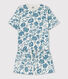 Pijama corto con flor de algodón de mujer