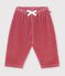 Pantal&oacute;n de terciopelo liso para beb&eacute; rosa