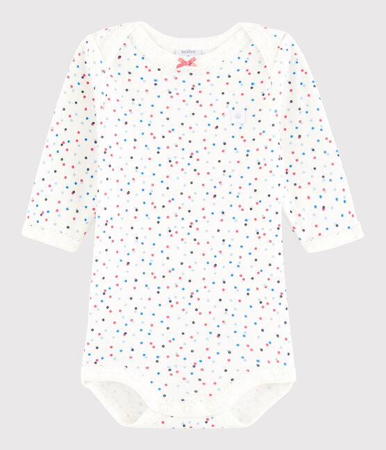 Bodi de manga larga de bebé niña blanco MARSHMALLOW/blanco MULTICO