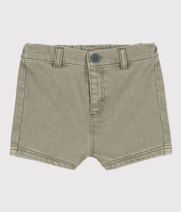 Shorts de tejido vaquero para beb&eacute; verde