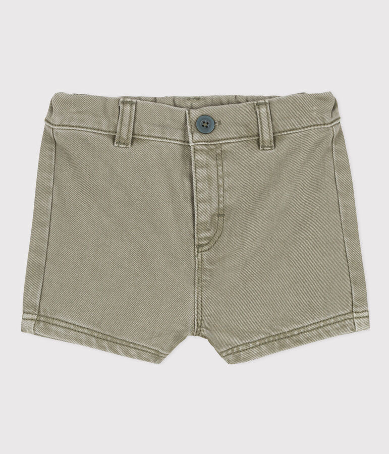 Shorts de tejido vaquero para beb&eacute; verde
