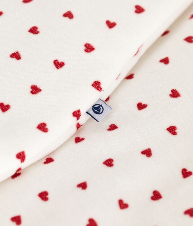 Saco de terciopelo para beb&eacute; con estampado de corazones TOG 3 blanco/rojo