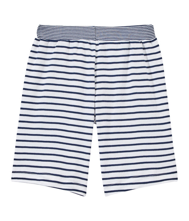 Short rayado para ni&ntilde;o blanco/azul