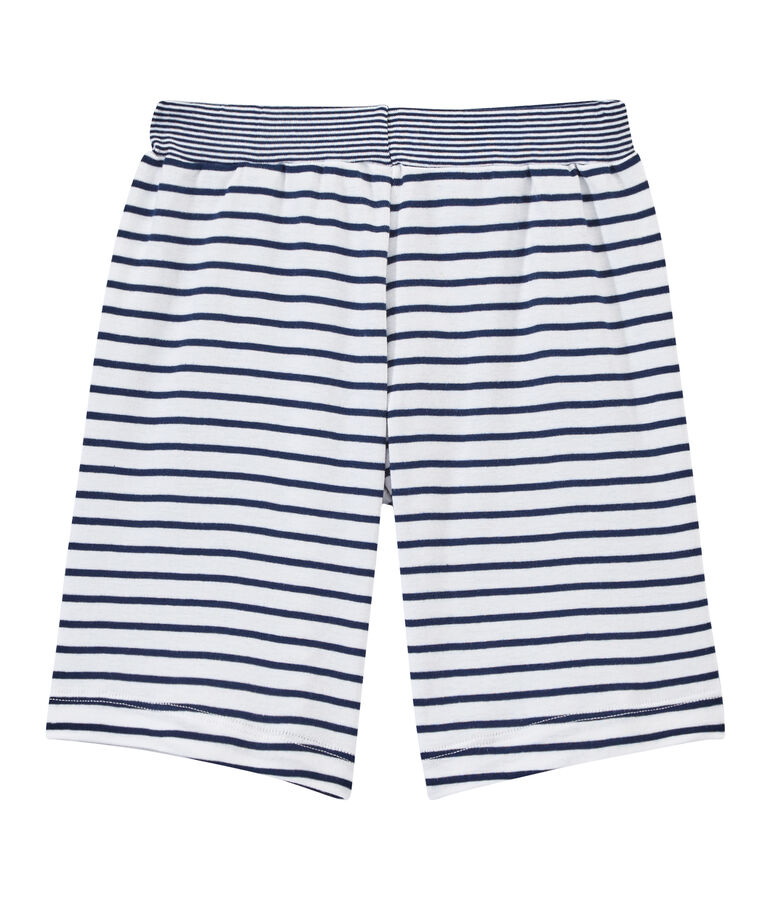 Short rayado para ni&ntilde;o blanco/azul