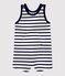 Mono corto de jersey grueso orgánico para bebé blanco MARSHMALLOW/azul SMOKING