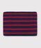 Braga de cuello infantil de punto tricotado a rayas con forro polar azul/rojo