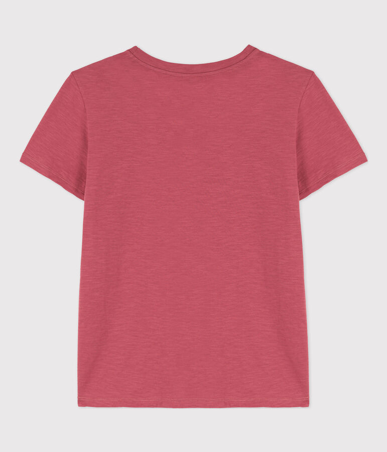 Camiseta LA RECTA de algod&oacute;n con cuello redondo para mujer rosa