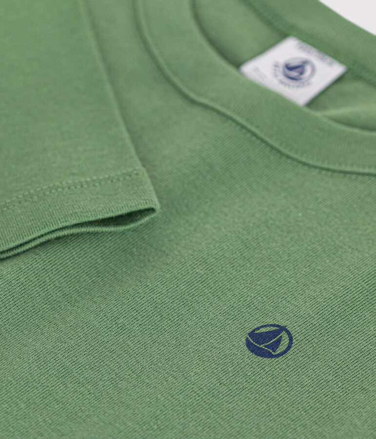 Camiseta de manga larga de punto para ni&ntilde;o/a verde PALMERAIE