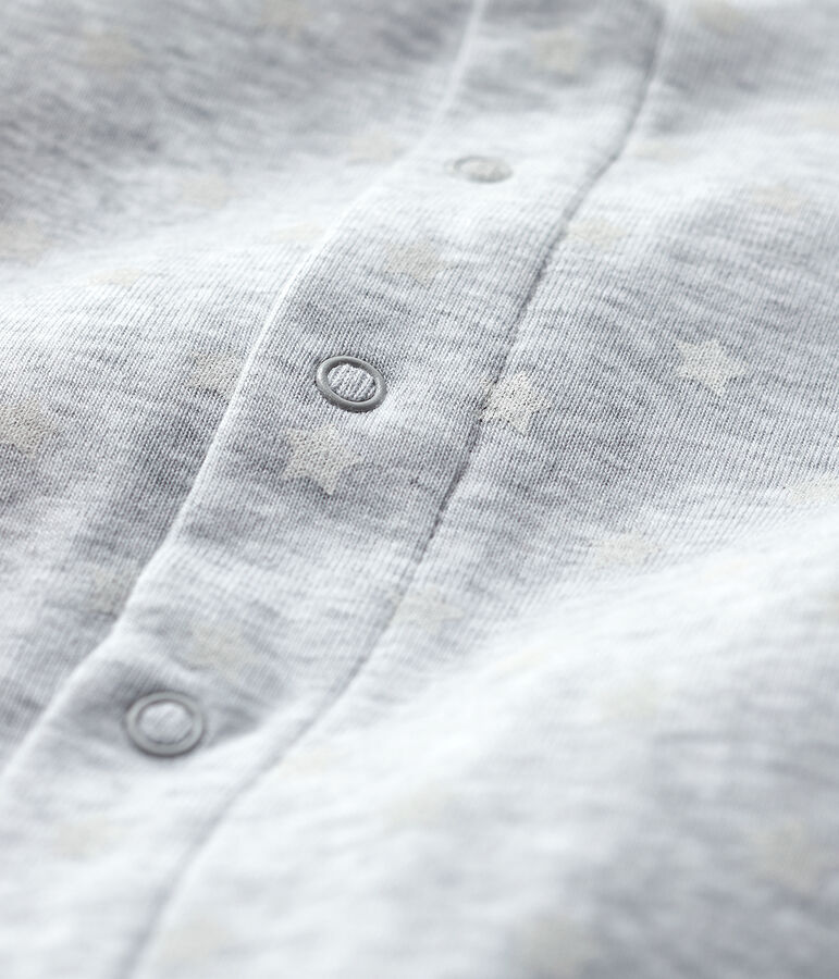 Bodyjama sin pies de beb&eacute; de algod&oacute;n ecol&oacute;gico gris/blanco