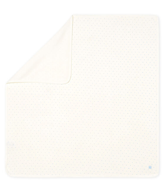 Trapo de maternidad para bebé de punto blanco MARSHMALLOW/azul ACIER