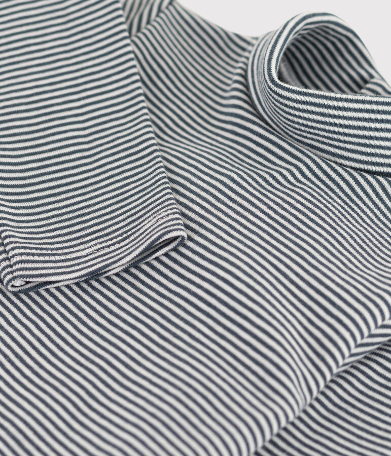 Body de algod&oacute;n a rayas de manga larga y cuello vuelto para beb&eacute; DUCKY/ MARSHMALLOW