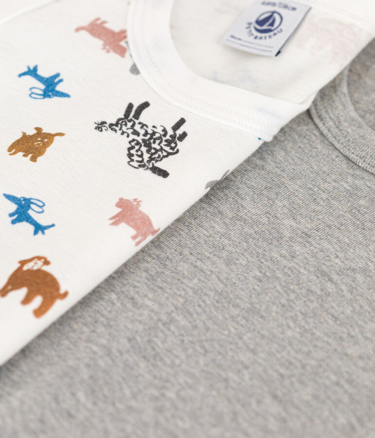 Juego de 2 camisetas de tirantes de algod&oacute;n con perro para ni&ntilde;o multicolor