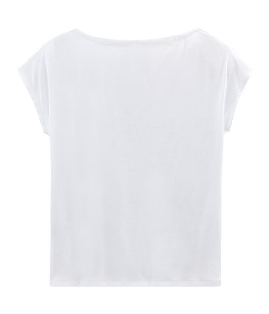 Camiseta manga corta de algodón Sea Island para mujer blanco ECUME