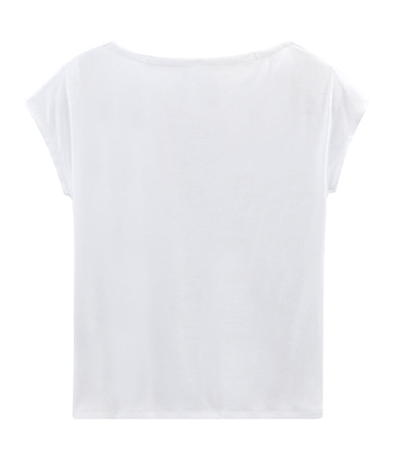 Camiseta manga corta de algod&oacute;n Sea Island para mujer blanco ECUME
