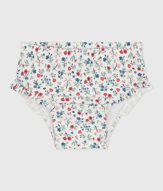 Braguita de baño con volantes y estampado de flores para bebé blanco MARSHMALLOW/blanco MULTICO