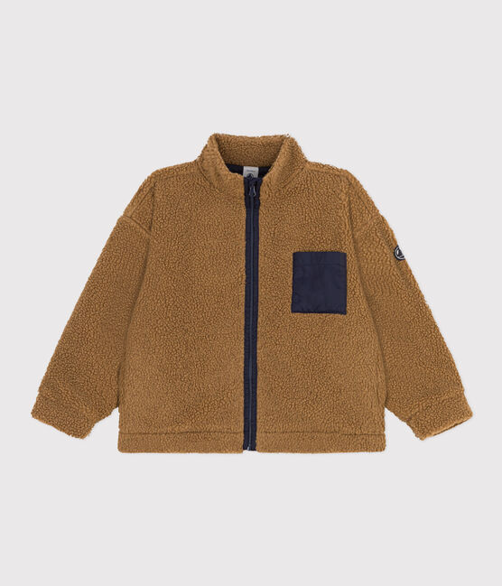 Chaqueta de borreguito reciclado de niña/niño marron BRINDILLE