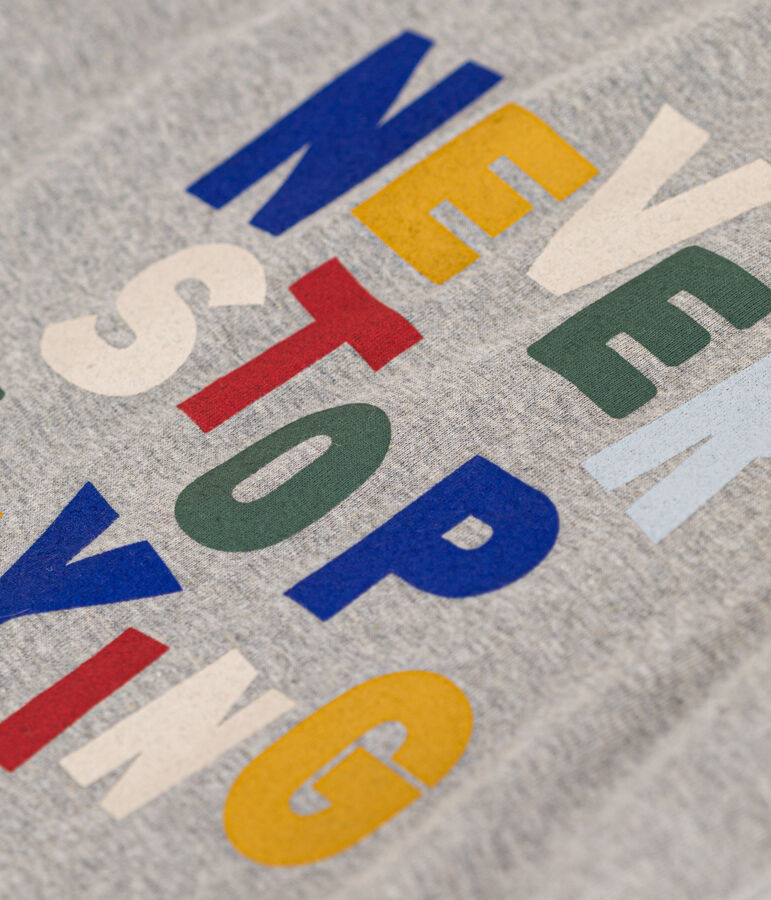 Camiseta estampada de jersey ligero para ni&ntilde;o gris