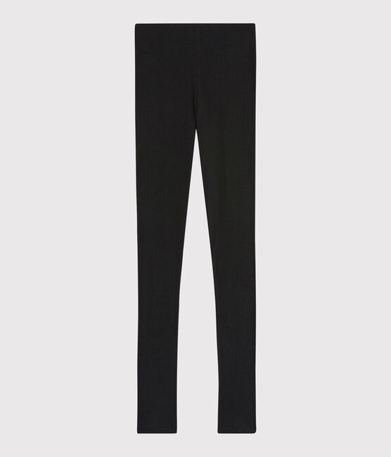 Leggings de lana y algodón de mujer negro NOIR