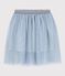 Falda infantil lisa de tul con lentejuelas azul CO2/ ARGENT
