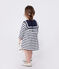 Vestido marinero de algodón grueso de manga larga para bebé blanco MARSHMALLOW/azul SMOKING