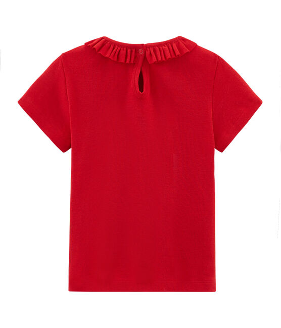 Camiseta manga corta infantil para niña rojo TERKUIT