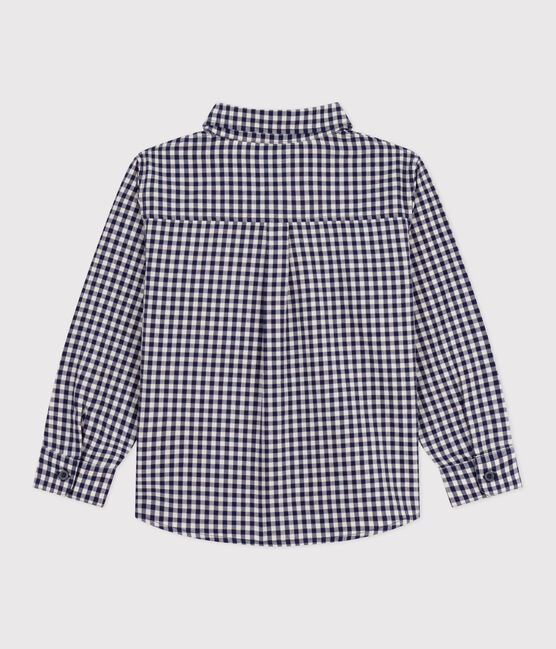 Camisa infantil de algodón a cuadros azul SOIR/ MILK