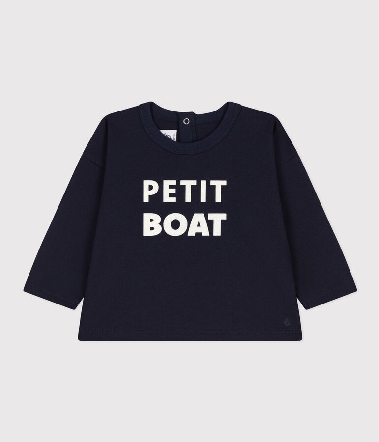 Camiseta de manga larga de jersey para beb&eacute; azul SMOKING