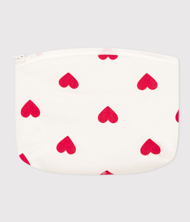 Bolso de mano con corazones blanco/rojo